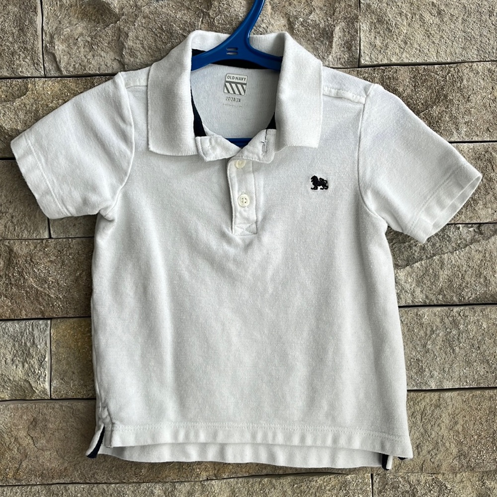 Old Navy 2T boys white polo